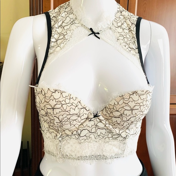 Victoria’s Secret brand creamy white & black laced braletta bustier US size 32C - Picture 8 of 13
